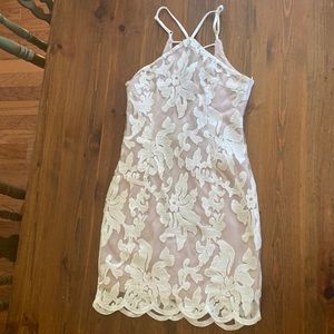 White and cream mini dress, never been worn.